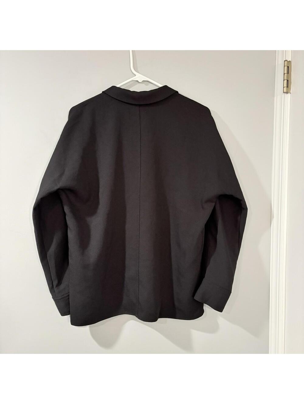 Aritzia Wilfred Black Crepe Overshirt Button Front Oversized Blazer Blouse XXS - Picture 3 of 9